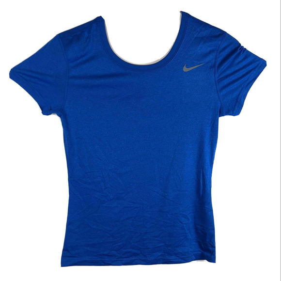 Womens Blue Athletic Shirt Small Basic Dri-Fit Short Sleeve Top - Picture 1 of 8